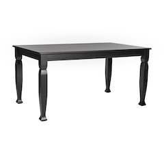 Traditional Style Commercial Grade 60 Inch Dining Table for 6, Black Matte