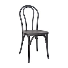 HERCULES Commercial Black Wood Look Stackable Resin Thonet Style Chair