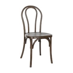 HERCULES Commercial Dark Brown Wood Look Stackable Resin Thonet Style Chair