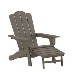 Commercial Adirondack Chair with Pull-Out Ottoman and Cupholder