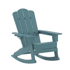 Contemporary Commercial Grade Adirondack Rocking Chair with Cupholder