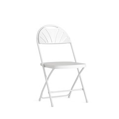 650 lb. Capacity White Plastic Fan Back Folding Chair