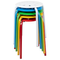lastic Nesting Stack Stools, 17.5"Height, Assorted Colors (5 Pack)