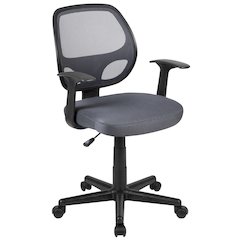 Mid-Back Gray Mesh Swivel Ergonomic Task Office Chair with Arms, BIFMA Certified