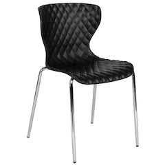 Contemporary Design Black Plastic Stack Chair