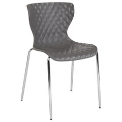 Contemporary Design Gray Plastic Stack Chair