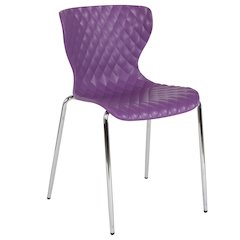 Contemporary Design Purple Plastic Stack Chair
