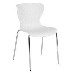 Contemporary Design White Plastic Stack Chair