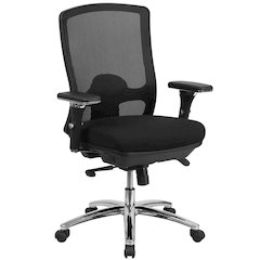 24/7 Intensive Use 350 lb. Rated Black Mesh Multifunction Swivel Office Chair