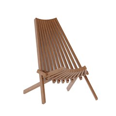 Folding Acacia Wood Chair, Low Profile Lounge for Patio, Porch, Garden, Brown