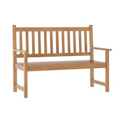 Patio Acacia Wood Bench, 2-Person Slatted Seat Loveseat , Brown