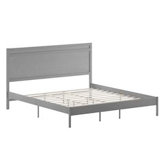 Modern King Size Wooden Platform Bed with Headboard