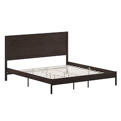 Modern King Size Wooden Platform Bed with Headboard