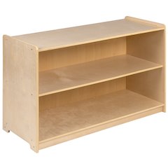 Wooden 2 Section School Classroom Storage Cabinet - 24"H x 36"L (Natural)