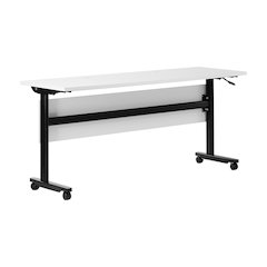 60" x 24" Nesting Flip Training Table with T-Legs, Modesty Panel, White Tabletop