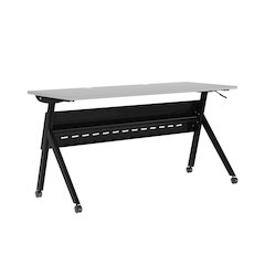 60" x 24" Nesting Flip Training Table with Y-Legs, Modesty Panel, Gray Tabletop