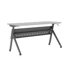 60" x 24" Nesting Flip Training Table with Y-Legs, Modesty Panel, Gray Tabletop