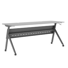72" x 24" Nesting Flip Training Table with Y-Legs, Modesty Panel, Gray Tabletop