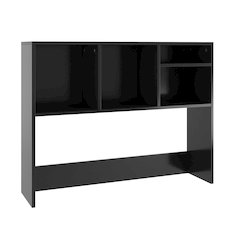 Lotus Desktop Bookshelf Storage Organizer with Multiple Cubbies in Black
