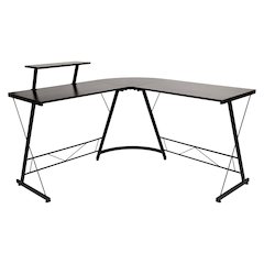 L-Shaped Desk 71.5" Computer Corner Desk, Black/Black