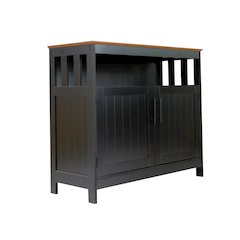 Classic Buffet and Sideboard Storage Cabinet, Walnut Top/Black Frame