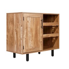 Traditional Bar and Sideboard Storage Cabinet, Light Brown