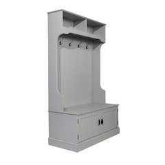 40" Wide Hallway Tree with Storage, Gray