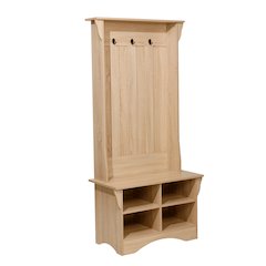 31.5" Hallway Tree with Storage, Weathered Natural
