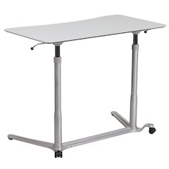 Sit-Down, Stand-Up Light Gray Computer Desk
