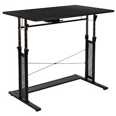 Height Adjustable (27.25-35.75"H) Sit to Stand Home Office Desk - Black