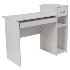 White Computer Desk with Shelves and Drawer
