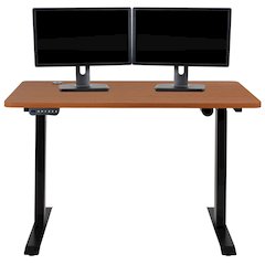 Electric Height Standing Desk - Table Top 48" Wide - 24" Deep (Mahogany)