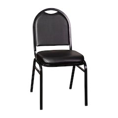 500 LB. Capacity Dome Back Stacking Banquet Chair in Black Viny