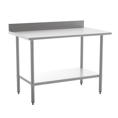 430 Stainless Steel 18 Gauge Kitchen Prep and Work Table, Stainless Steel
