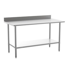 430 Stainless Steel 18 Gauge Kitchen Prep and Work Table, Stainless Steel