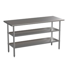 Stainless Steel 18 Gauge Work Table with 2 Undershelves