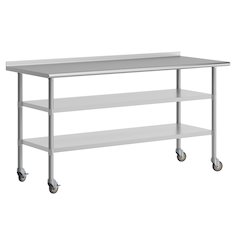 Reader Stainless Steel Prep and Work Table 30"x 72" with 1.5" Backsplash