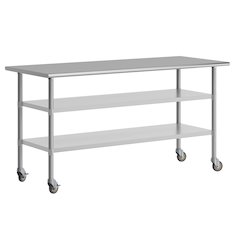 Reader Stainless Steel Prep and Work Table 30"x 72" with 2 Undershelves