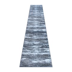 2' x 11' Distressed Gray Olefin Area Rug for Entryway, Living Room, Bedroom