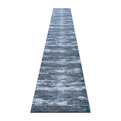3' x 16' Distressed Gray Olefin Area Rug for Entryway, Living Room, Bedroom