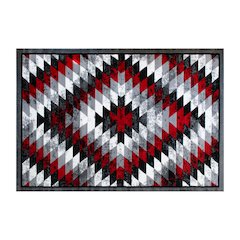 Southwestern 5' x 7' Red Area Rug - Olefin Rug with Jute Backing