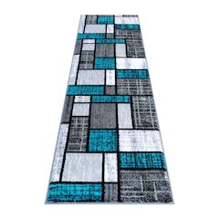 2' x 7' Turquoise Color Bricked Olefin Area Rug