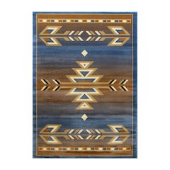 Southwestern 8' x 10' Blue Area Rug - Olefin Rug