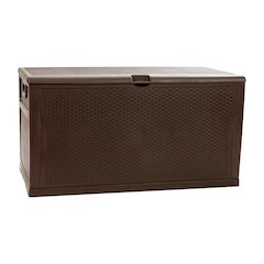 120 Gallon Plastic Deck Box - Waterproof Storage Box, Brown