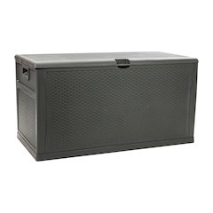 120 Gallon Plastic Deck Box - Waterproof Storage Box, Gray