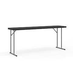 6-Foot Black Plastic Folding Training Table