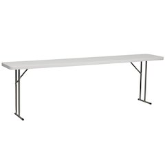 8-Foot Granite White Plastic Folding Training Table