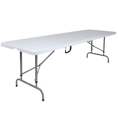 8-Foot Height Bi-Fold Granite White Plastic Banquet and Event Folding Table