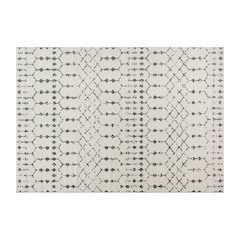 Geometric Bohemian Low Pile Rug - 5' x 7' -Ivory/Gray Polyester