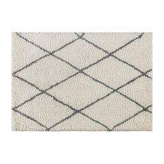 Shag Style Diamond Trellis Area Rug - 5' x 7' - Ivory/Gray Polyester (PET)